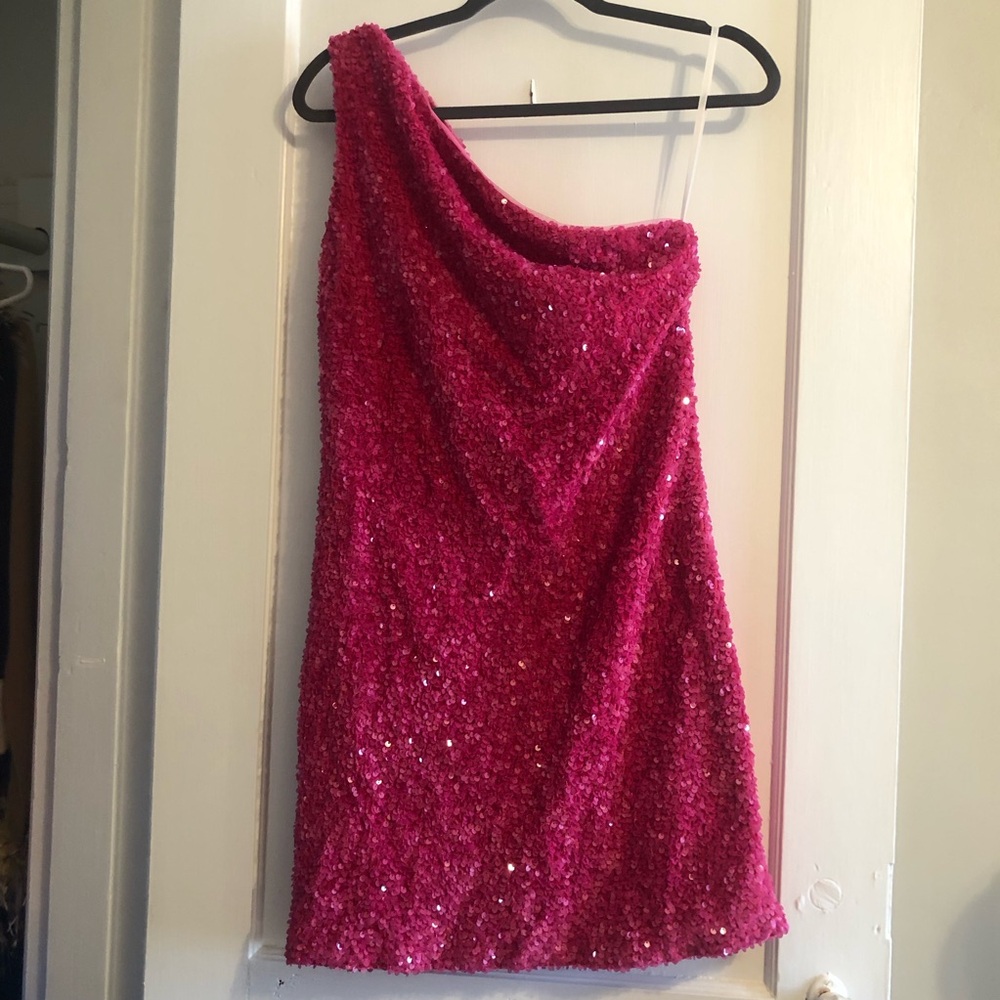 Glamorous One Shoulder Sequin Dress